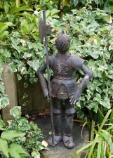 Vintage Style Rustic Rusty Knight in Suit of Armour Garden Ornament Statue 89cm