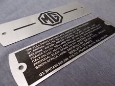 MGB/BMC 'B' Series Rocker Cover 'MG' & 'Weslake' Plates - 1967 on (Metal)