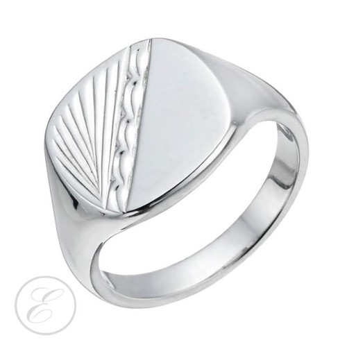 Men silver signet ring - men's,