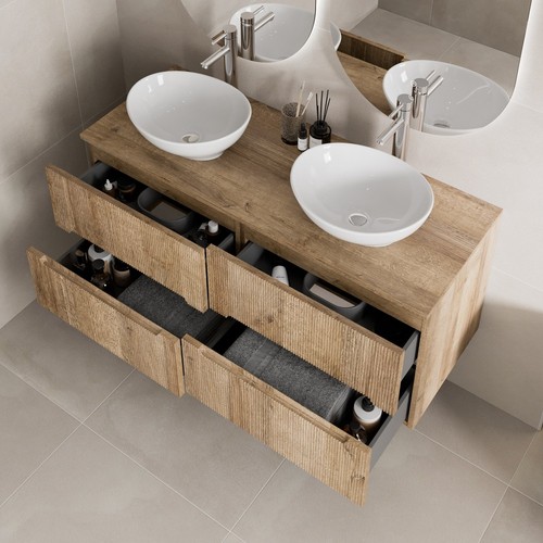 1200mm oak vanity unit - oak,
