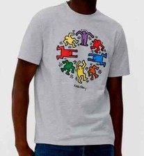 Keith Haring T-Shirt Med 44" chest Grey Marl Cotton BNWT Primark Licensed
