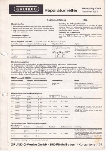 Service manual for - , grundig