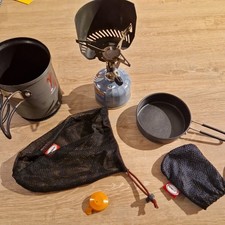 Primus EtaPower Packlite Gas Camping Stove, pot,  pan and gas canister