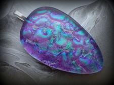 Dichroic Glass Pendant Northern Lights Aurora Rainbow Glow Fused Glass Art