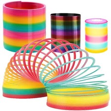 DSL Giant Slinky Toy Set of 3 Spring Toys Kids Jumbo Rainbow Slinky Mixed Pack
