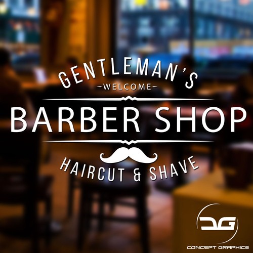 Gentleman barber shop window - barber,
