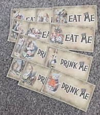 12 Alice In Wonderland Tags - Mad Hatters Tea party wedding/birthday decorations