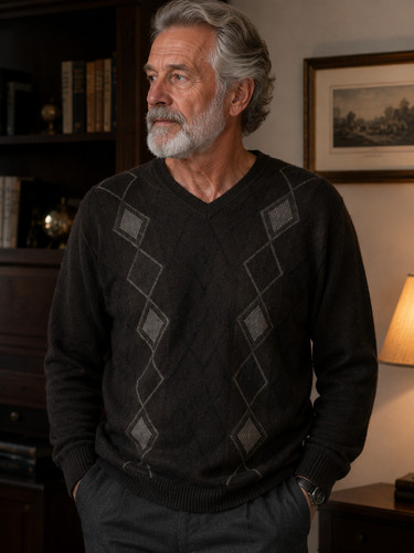 Men black neck jumper - men’s,