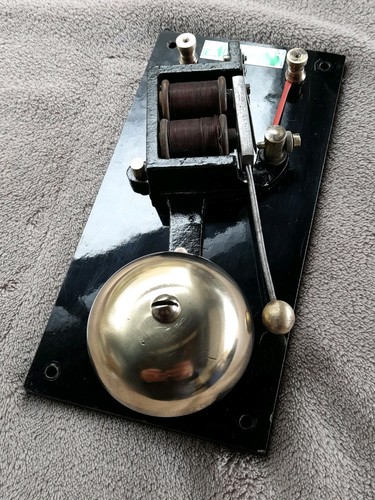 Vintage door bell brass dome - vintage,