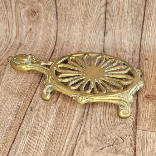 Vintage solid brass trivet - brass,