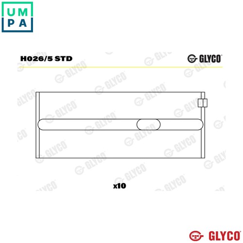 Crankshaft bearing h026 std - crankshaft,