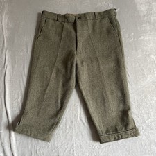 Rowland’s Of Bath Tweed Breeks Mens W38 Green Wool Shooting Breeches Herringbone