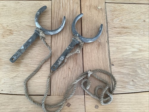 Vintage pair galvanised - pair, row