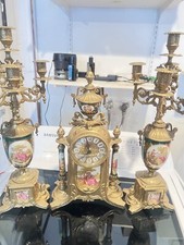 candelabra candle holder vintage With Clock Set