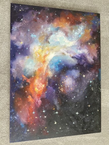 Original hand painted nebula - original,