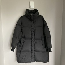 Zara Down Puffer Jacket Womens Medium Black Thermal Edition Warm Oversized