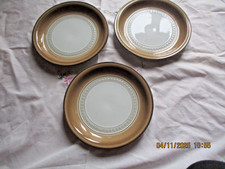 3x Denby Seville Tea / Side Plates 7" Diameter  Embossed Pattern Vintage