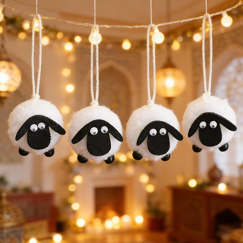 4pcs eid adha - black, white