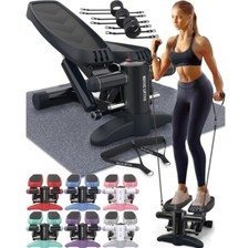 Nordic Lifting Mini Stepper Stair Climber Machine w/Resistance Bands LCD Black