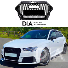 GLOSS BLACK RS3 STYLE GRILL GRILLE FOR 2012-2016 AUDI A3 8V SALOON HATCHBACK UK