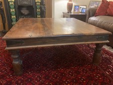 Anglo Indian Colonial Style Jali Sheesham Rosewood Coffee Table  100x100x40cm 