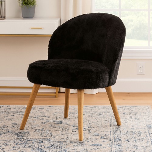 Cabaret black fur effect chair - cabaret,