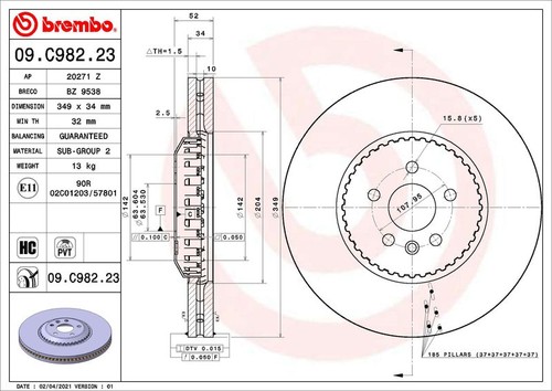 Brake disc front - disc,