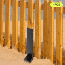 4PCS Post Fence Repair Black AnchorDouble Support Fence Post Support Replacement