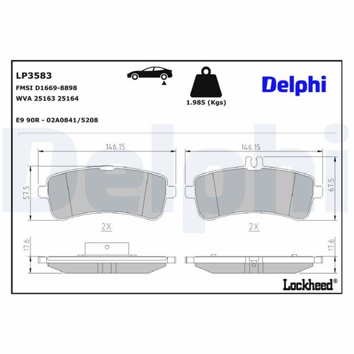 Lp3583 brake pad set - pad, disc