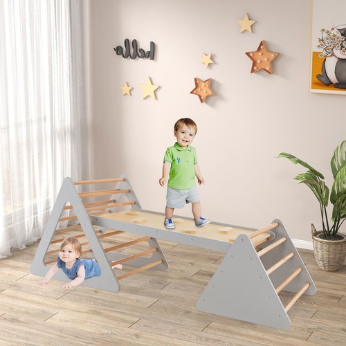 Wooden climbing frame with - wooden,