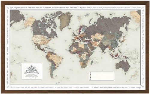 Personalised pin board world - personalised,