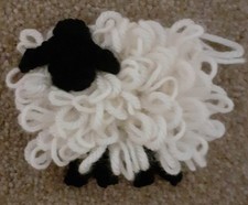 Loopy Knitted Sheep Badge Dk