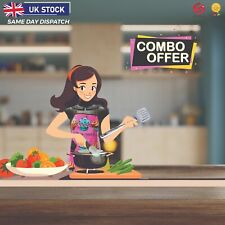 Waterproof Plastic Kitchen Apron & Stainless Steel Spatula Set Cooking BBQ Combo