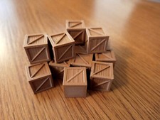 OO / HO '4ft' wooden crates 1:76 Scale for Model Railway pack of 16 brown