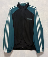 Adidas Mens Originals Trefoil Full Zip Track Jacket Teal Black Full Zip Size S