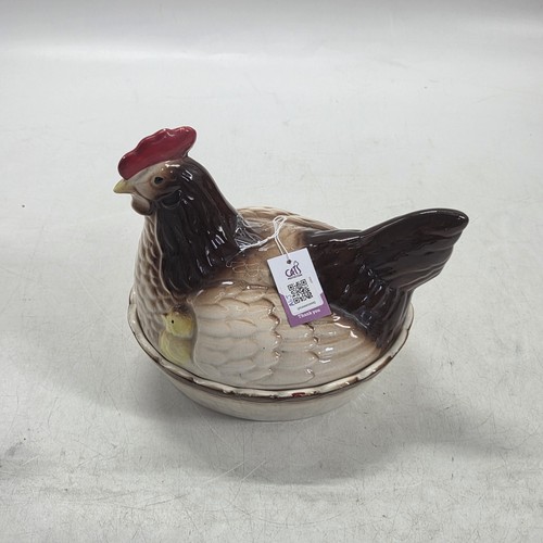 Ceramic hen nest egg holder - ceramic,