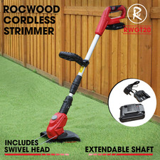 Cordless Strimmer Grass Trimmer Electric 20V RocwooD Garden Battery And Charger