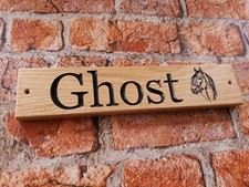 Personalised Carved Horse, stable door Wooden Oak Sign custom Engraved
