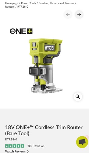 Ryobi one trim router - ryobi, 18v