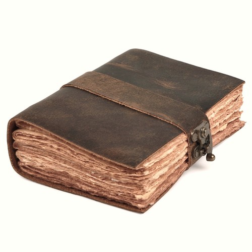 Leather bound journal with - leather,