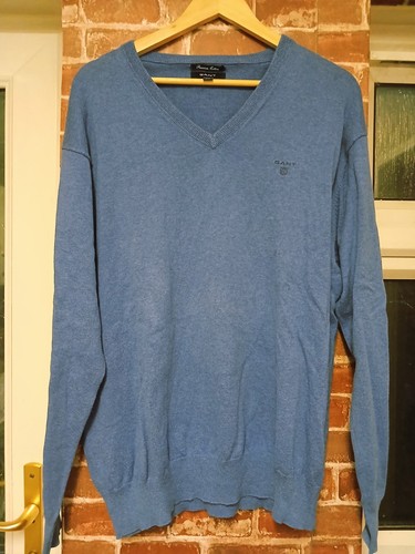 Gant men navy blue neck - navy, v-neck