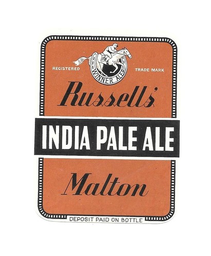 Old label russells of - of, malton