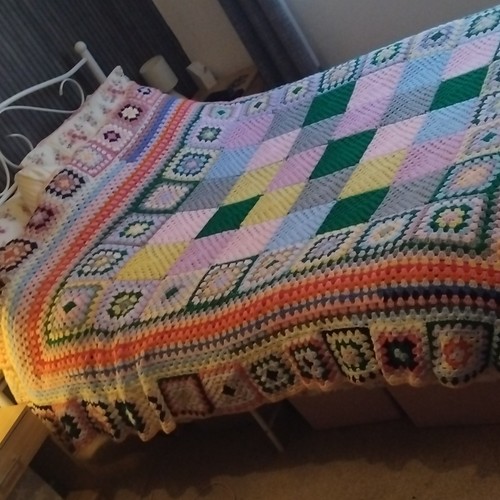 Multi colour crocheted - crocheted, afghan