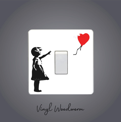 Banksy girl red balloon - red,