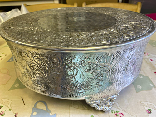 Round silver wedding - round, cake