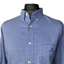GANT Shirt Mens 2XL (50-52") Long Sleeve in Blue Check