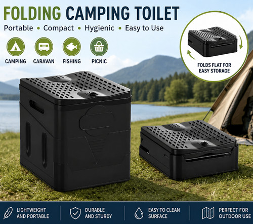 Folding camping toilet - camping,