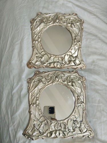 Pair art nouveau mirrors - of, 8