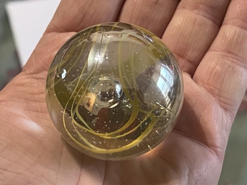 Large yellow spaghetti glass - large,