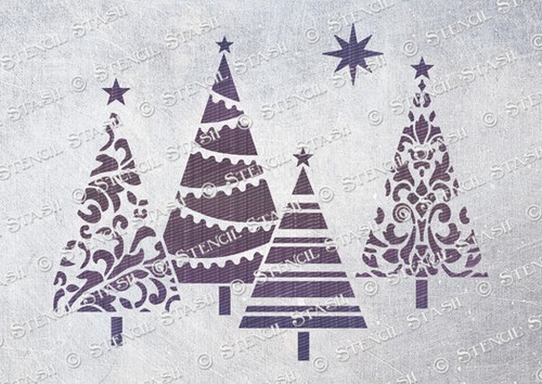 Stencil xmas trees - stencil, 3